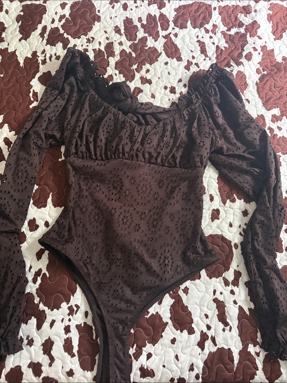 Francescas dark brown long sleeve bodysuit